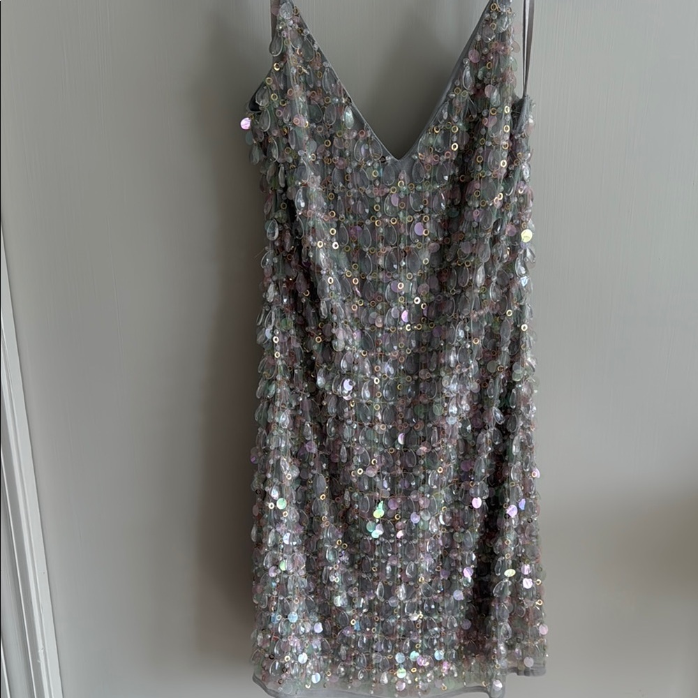 Elegant Sequin Dress in Silver